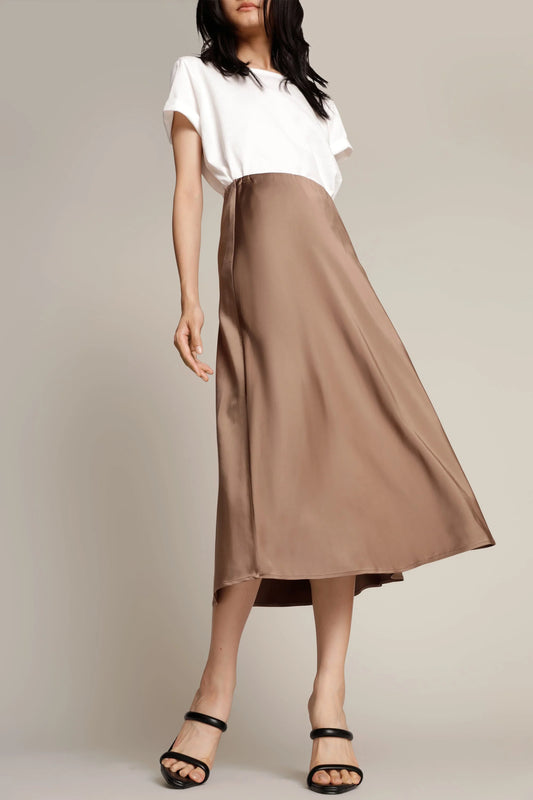 Babe Satin Midi Skirt