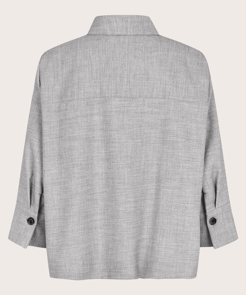 MaIdakaia A-Shape Loose Jacket Light Grey Melange