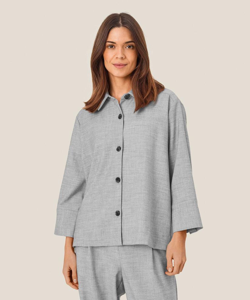 MaIdakaia A-Shape Loose Jacket Light Grey Melange