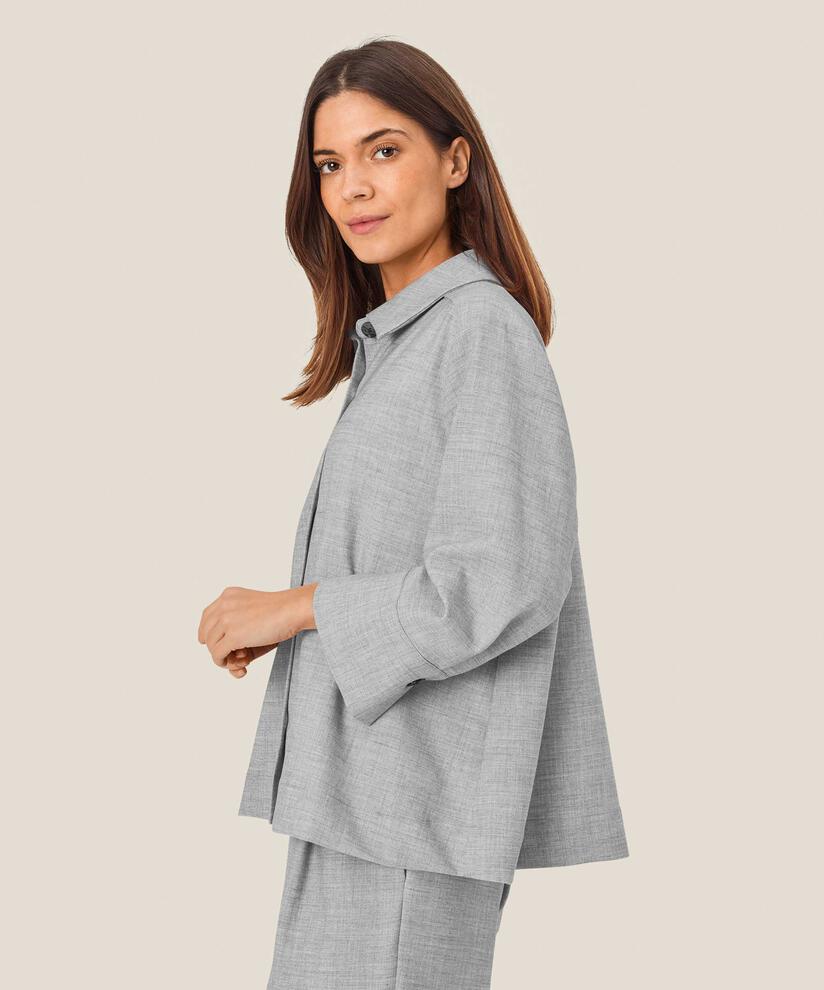 MaIdakaia A-Shape Loose Jacket Light Grey Melange