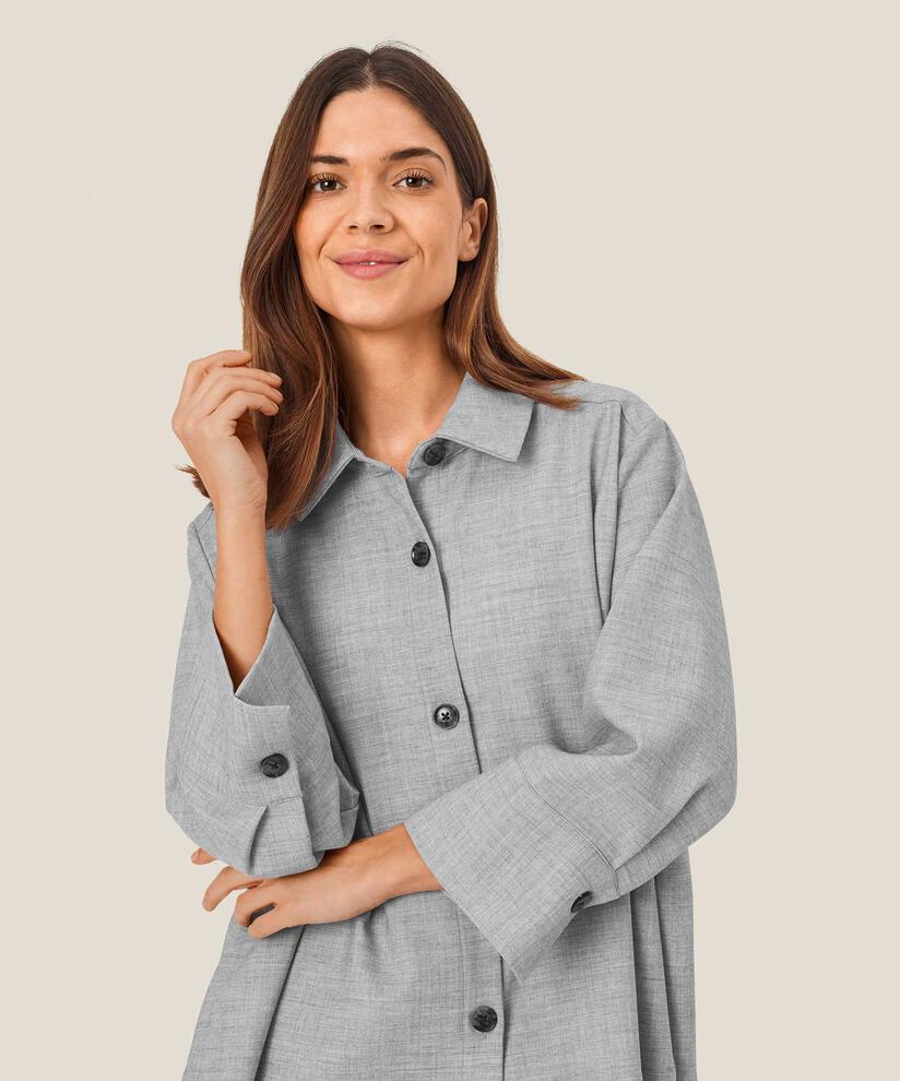 MaIdakaia A-Shape Loose Jacket Light Grey Melange