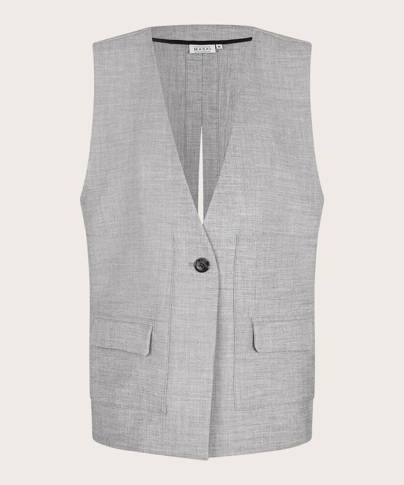 MaJernesta Waistcoat Light Grey Melange