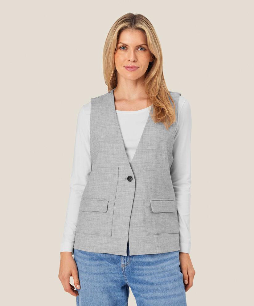 MaJernesta Waistcoat Light Grey Melange