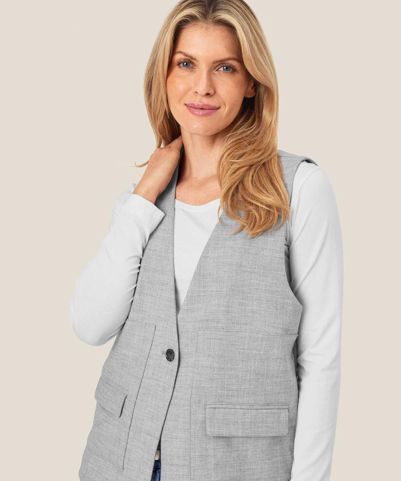 MaJernesta Waistcoat Light Grey Melange