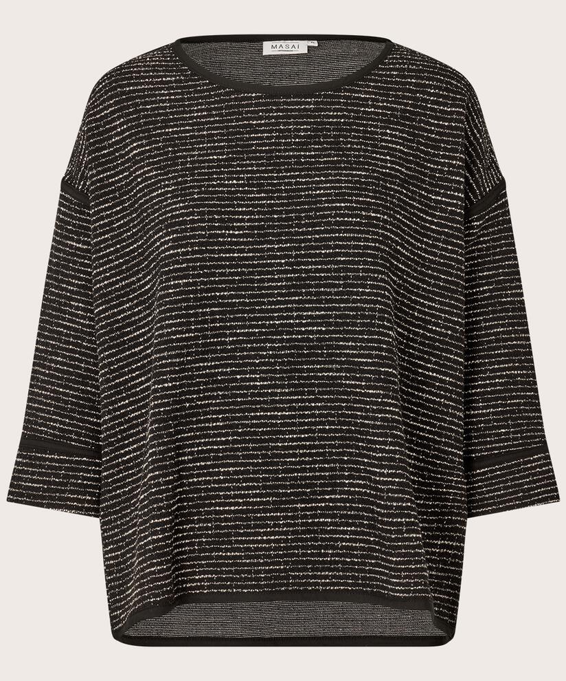 MaBriella Jersey Boucle Top Black