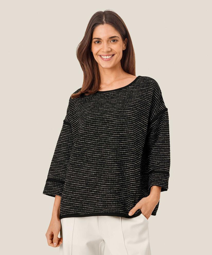 MaBriella Jersey Boucle Top Black