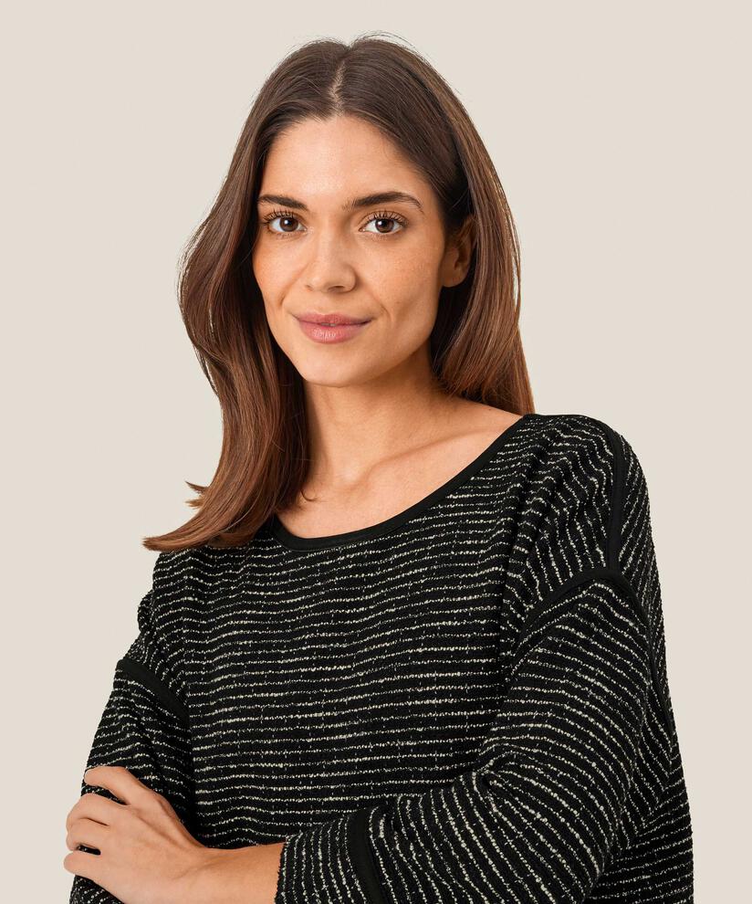 MaBriella Jersey Boucle Top Black