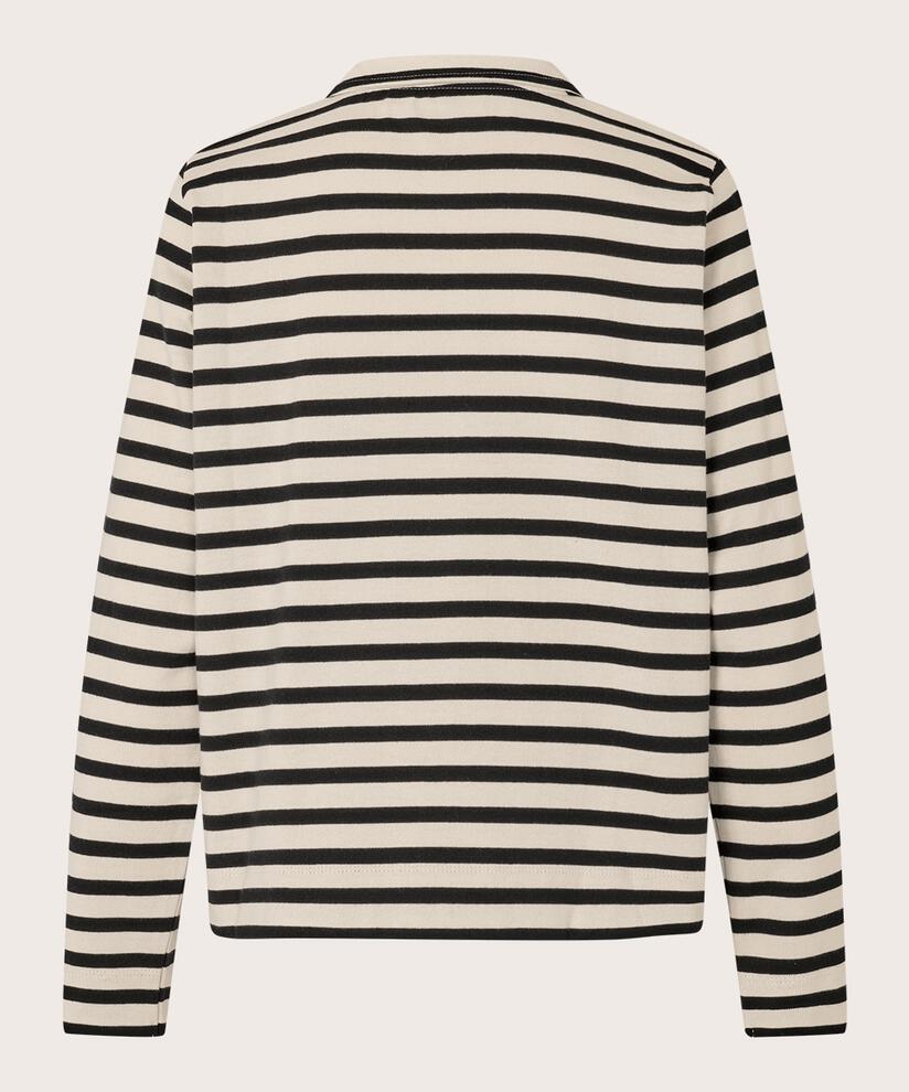 MaInette Striped Jersey Shirt Black