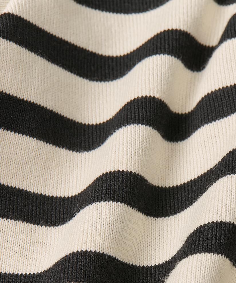 MaInette Striped Jersey Shirt Black