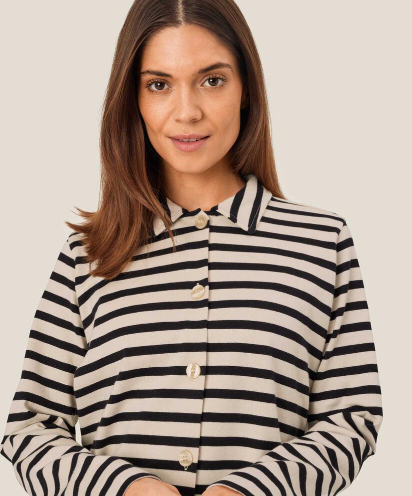 MaInette Striped Jersey Shirt Black