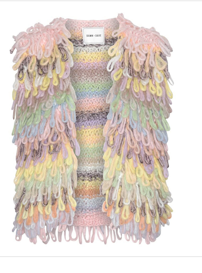 Fonda Looped Knitted Vest  Pastel Multi