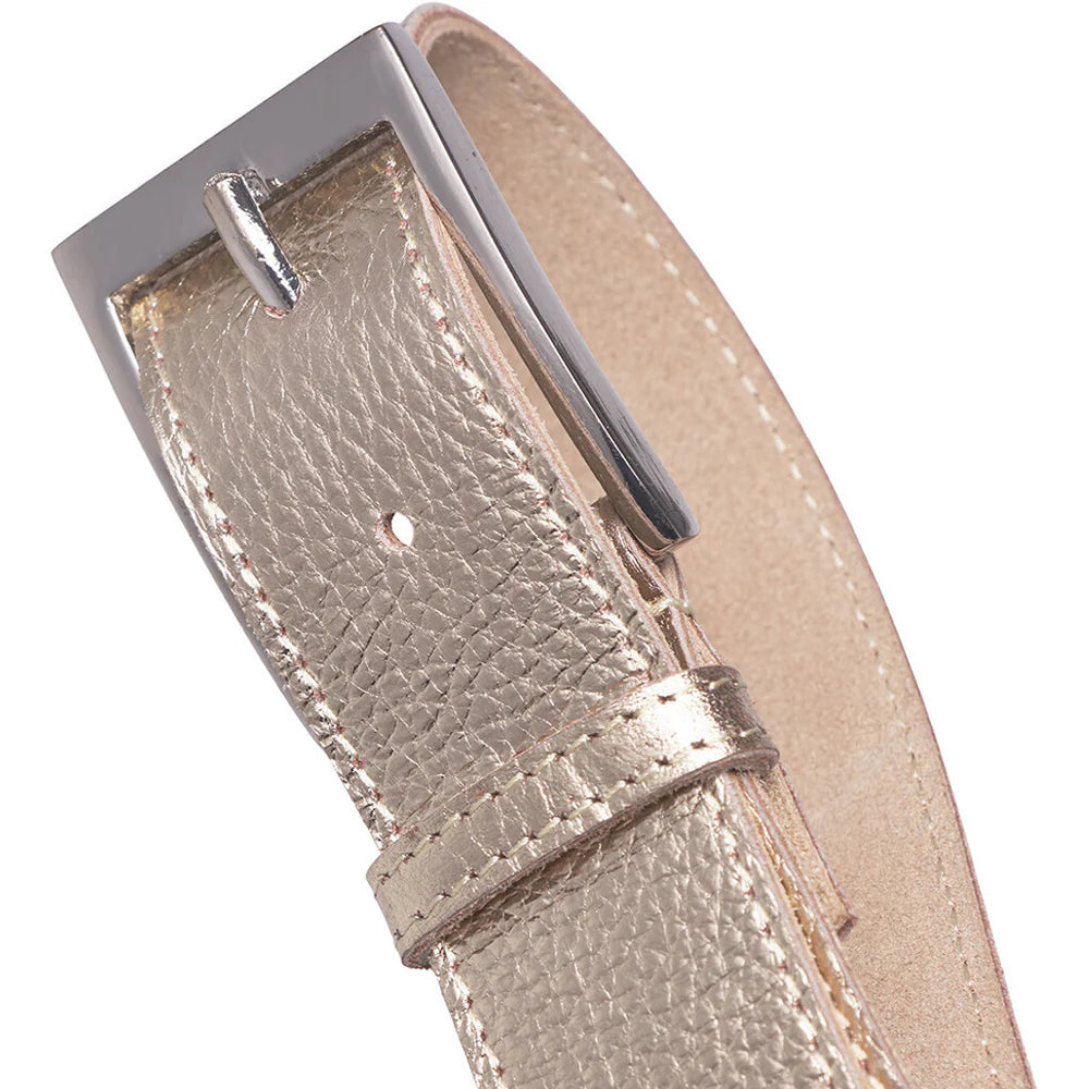 16380 - Metallic Leather Belt Gold