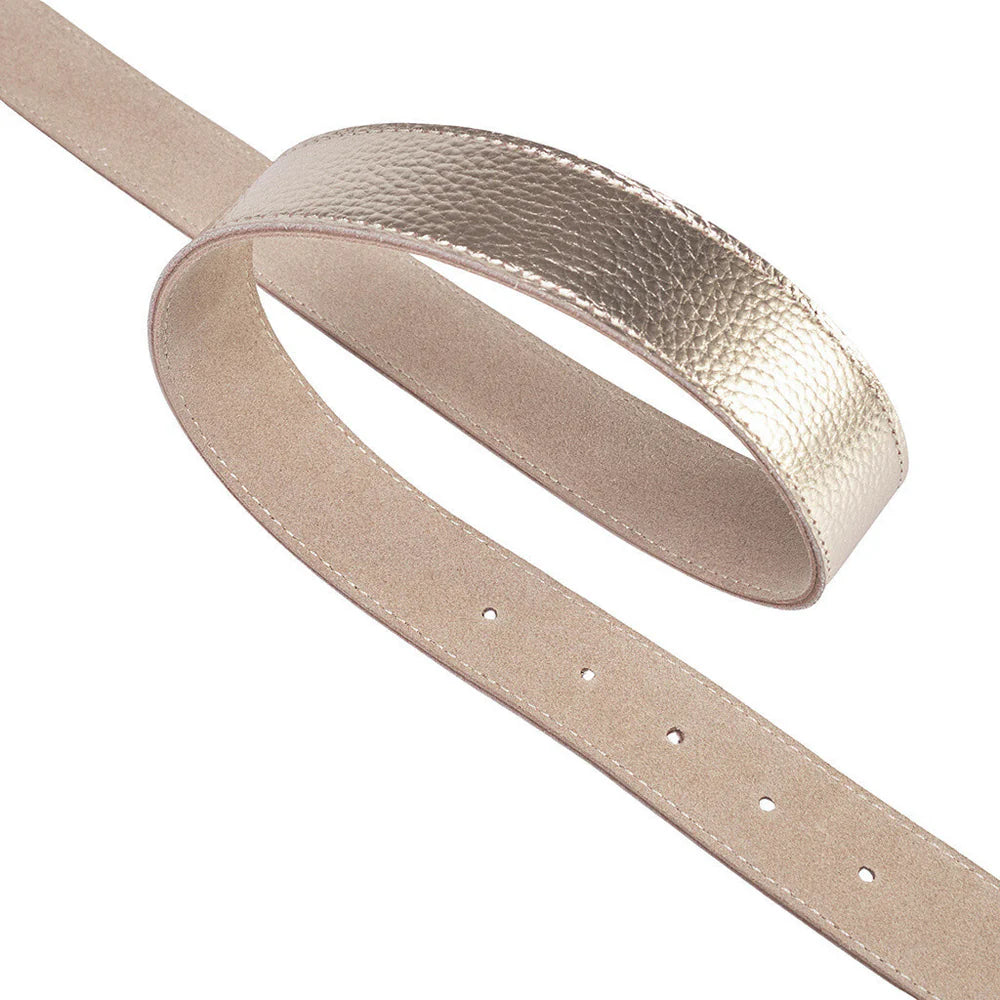 16380 - Metallic Leather Belt Gold