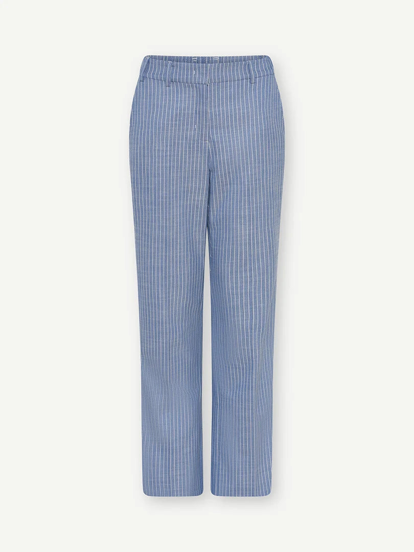 Caliella Straight Leg Pinstriped Trouser Light Blue