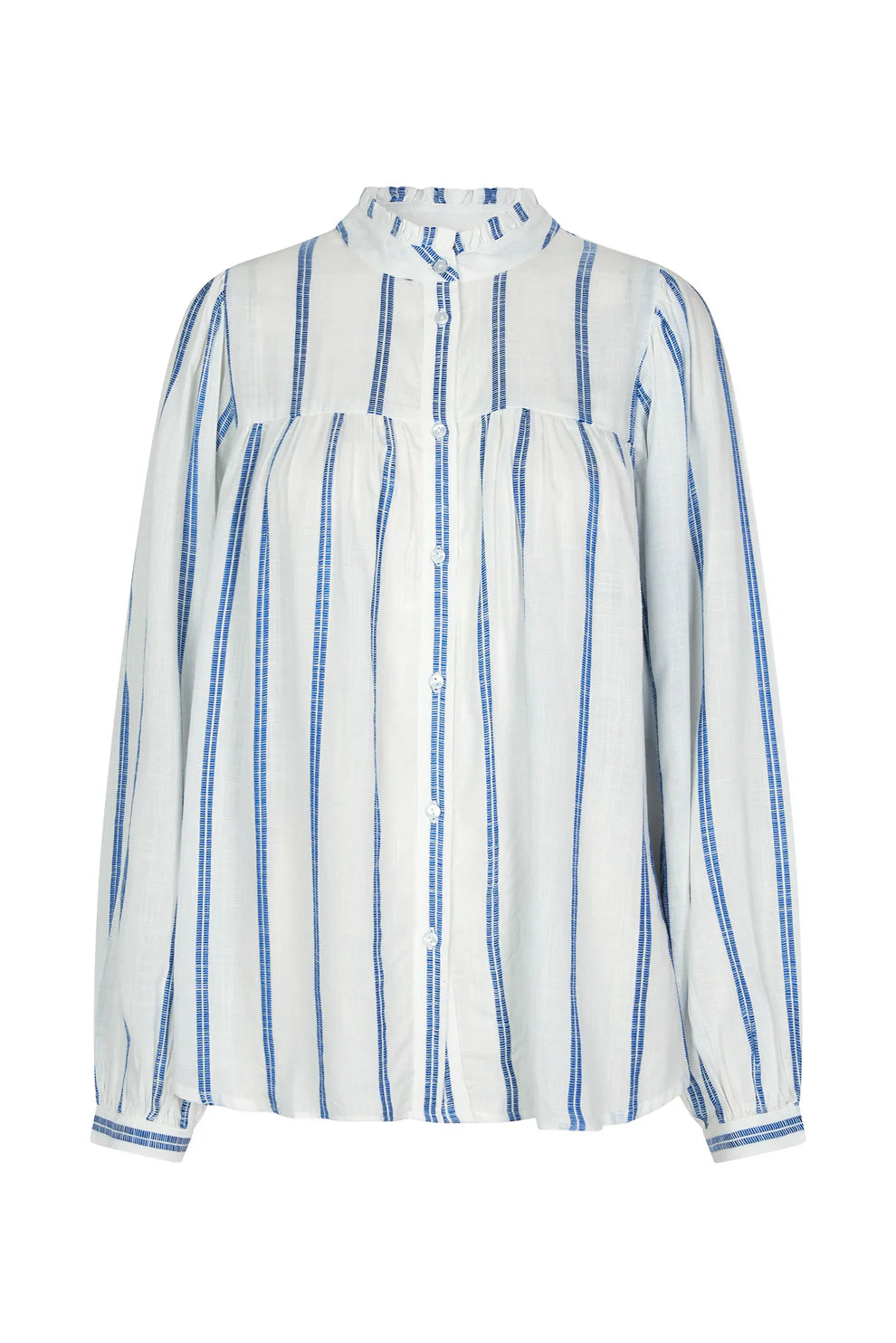 Cara Stripe Shirt Neon Blue