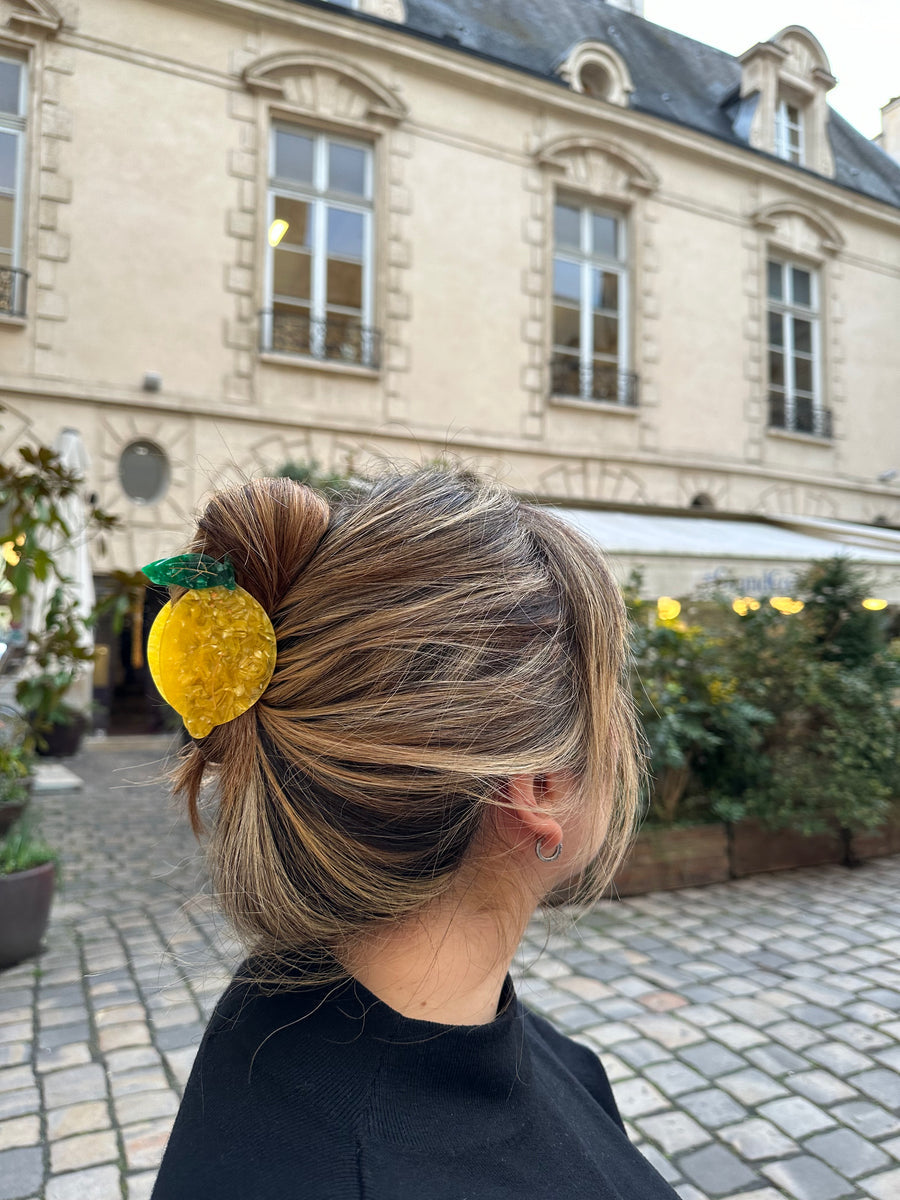 Lemon Fruit Claw Hair clip Yellow