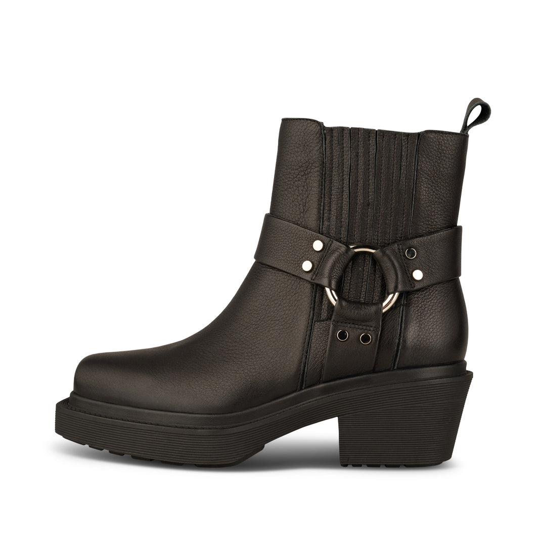 Amina Harness Ankle Boot Black