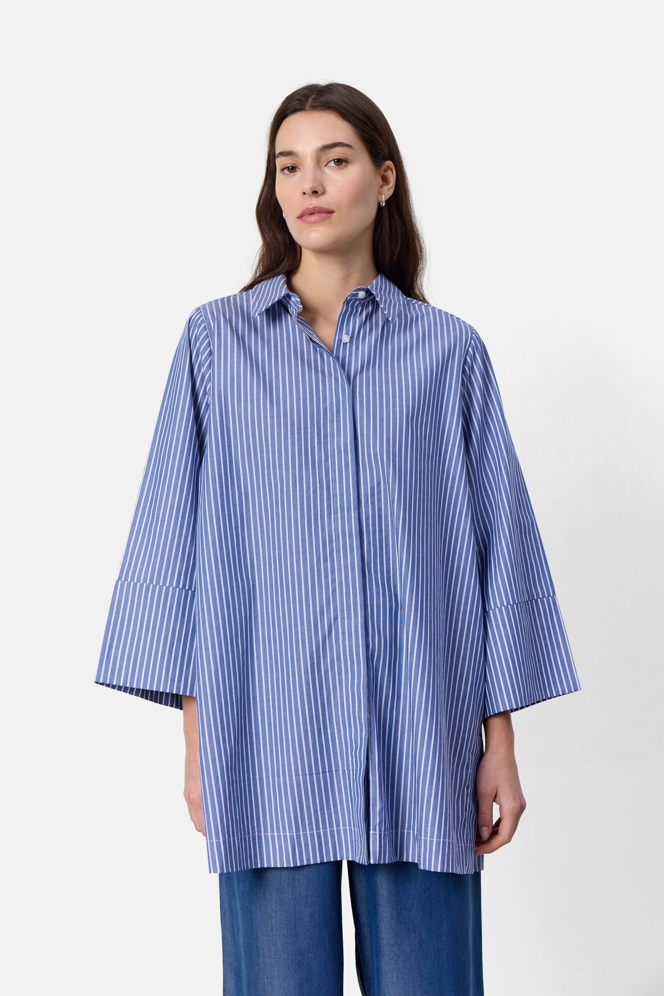 LR-Harlie 2 Long Stripped Shirt Blue