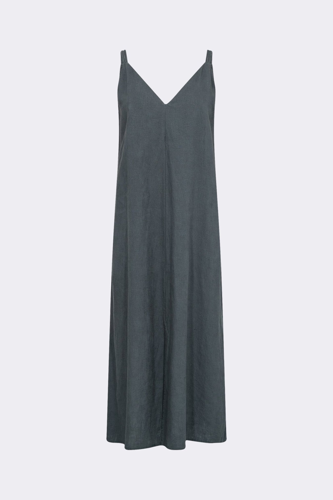 LR-Naja 23 Linen Strap Dress Dark Green