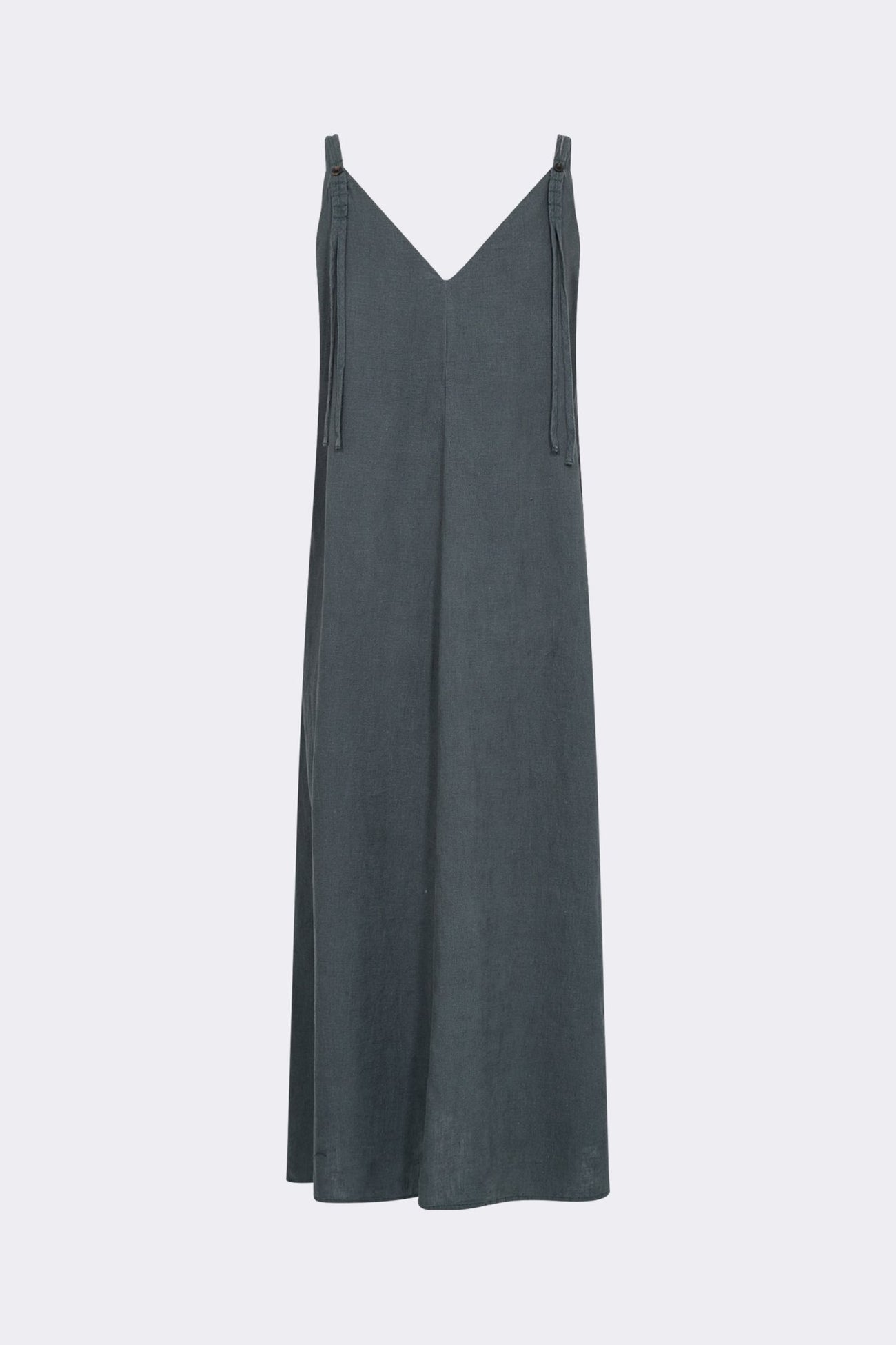 LR-Naja 23 Linen Strap Dress Dark Green