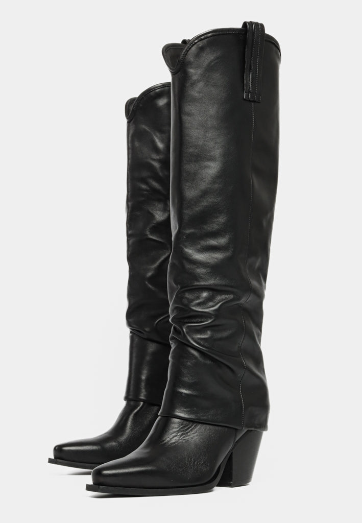 Hawaii Long Western Style Boot Black