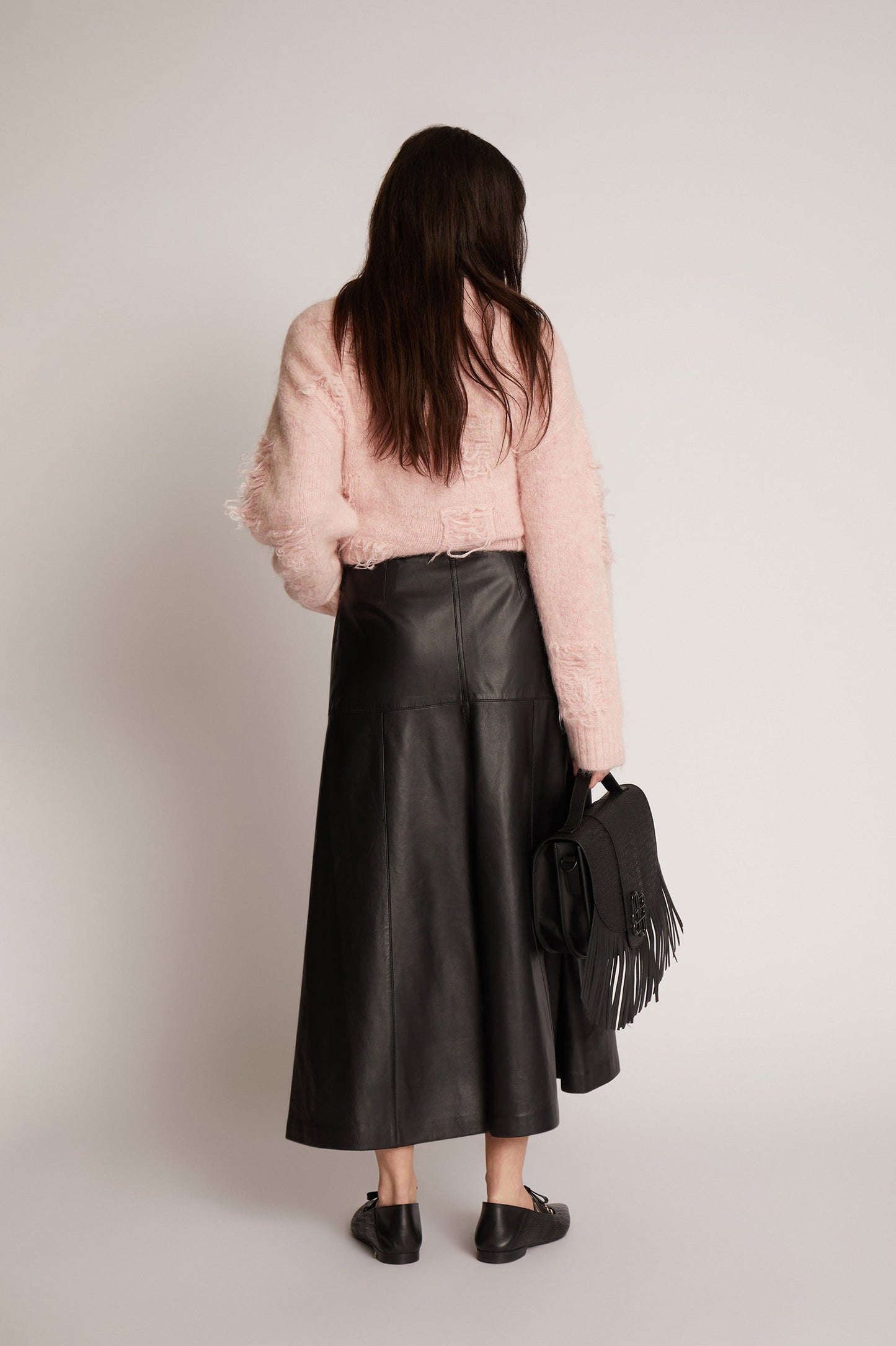 Tuxya Leather Skirt Black