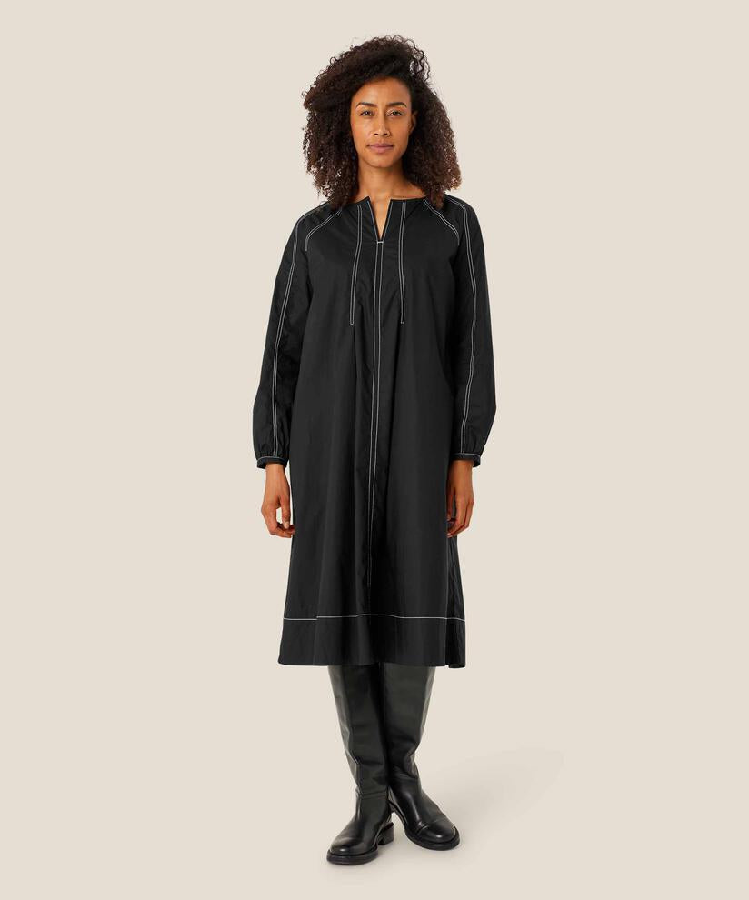 MaNilame Poplin Dress Black