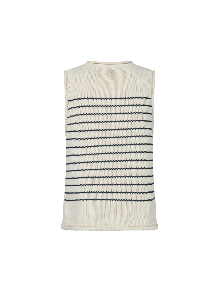 MMAubin SLStripe Knit Top Ecru