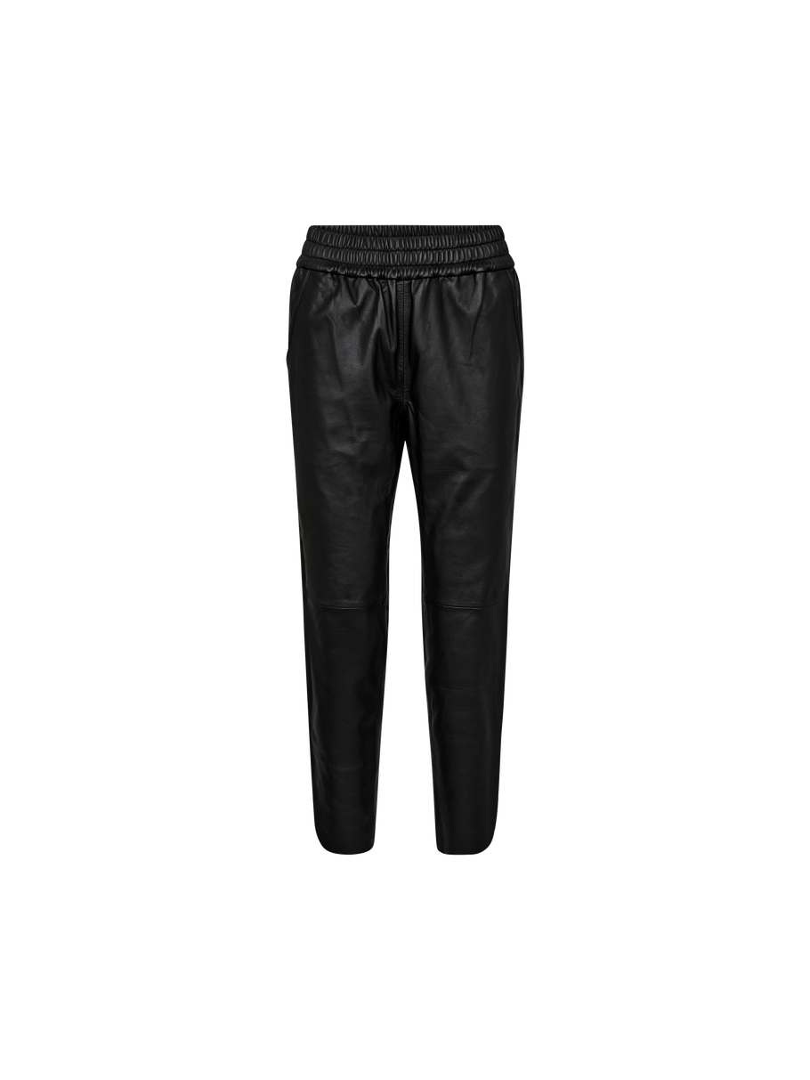 MMZabel Leather Sweatpants Black