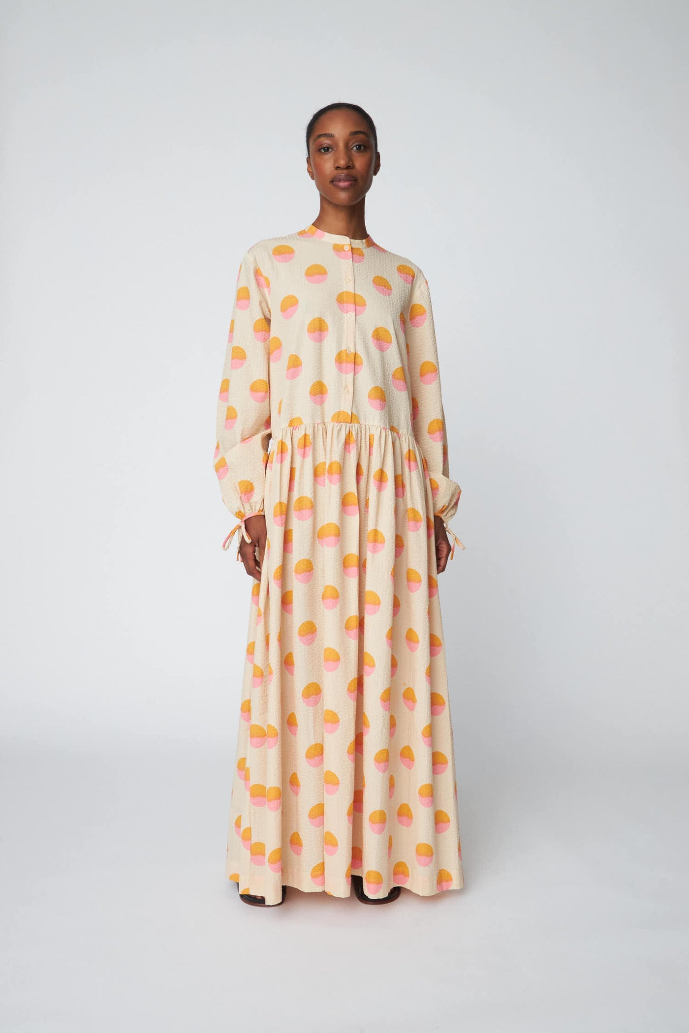 Big Dot Maxi Dress Creme/Sunrise