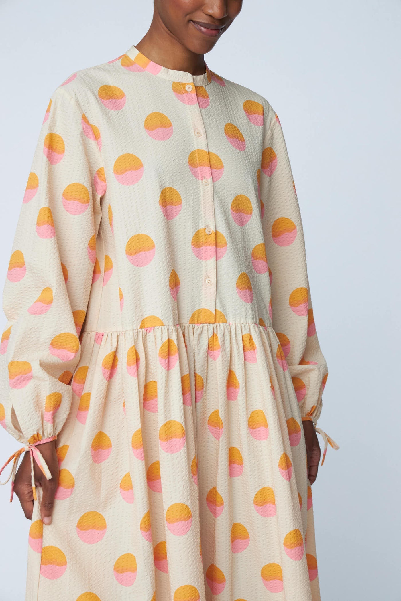 Big Dot Maxi Dress Creme/Sunrise