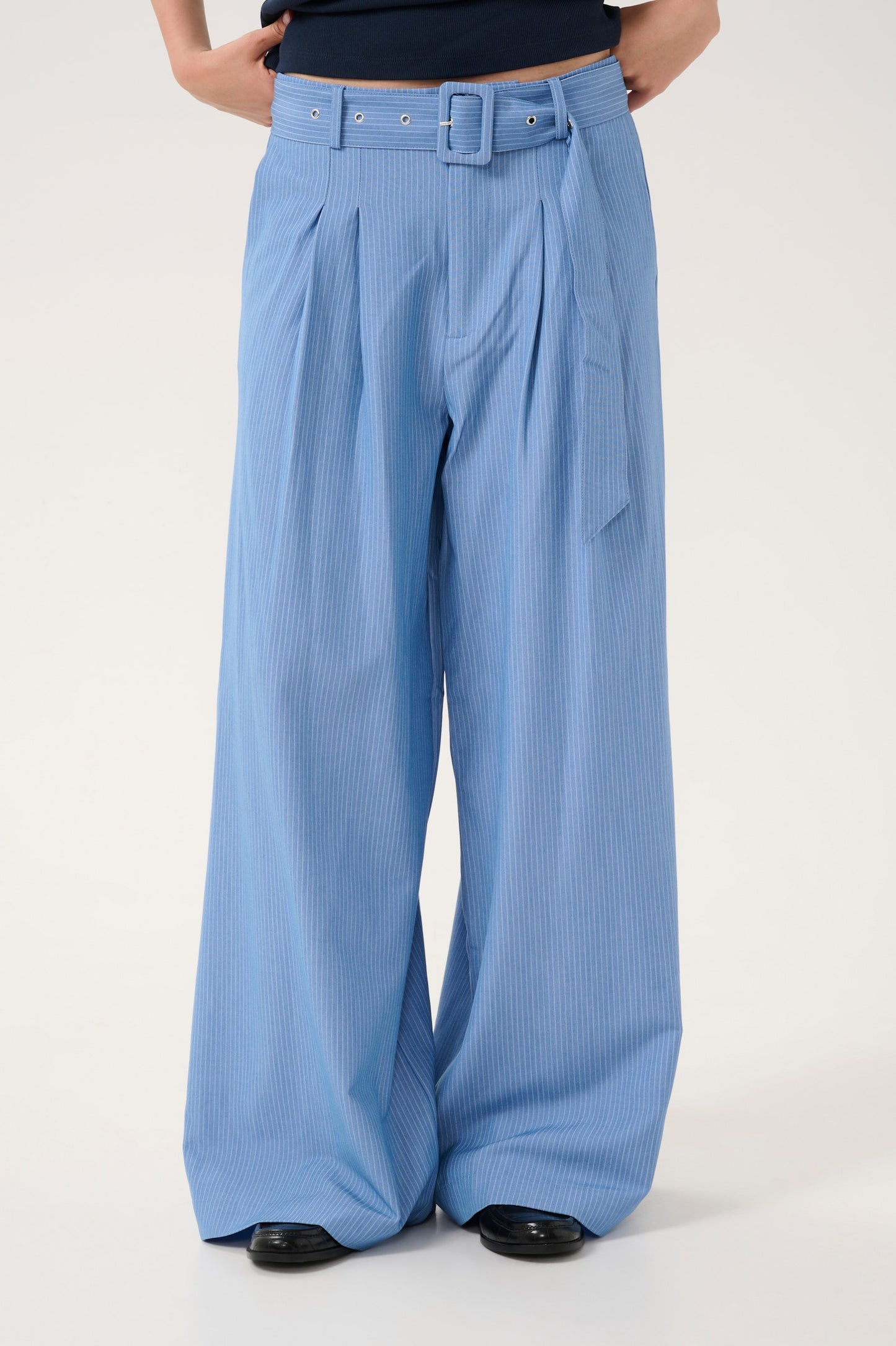 VittaMW High Wide Trouser Skye Blue W/Stripes