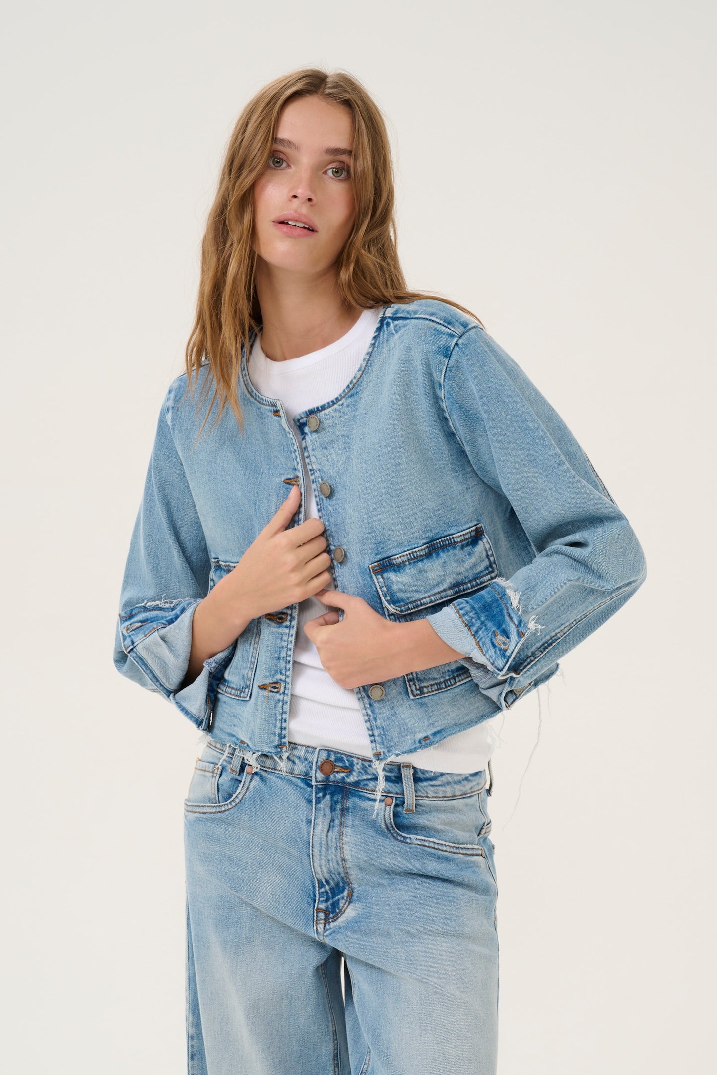 DangoMW 144 Short Denim Jacket Light Blue Retro