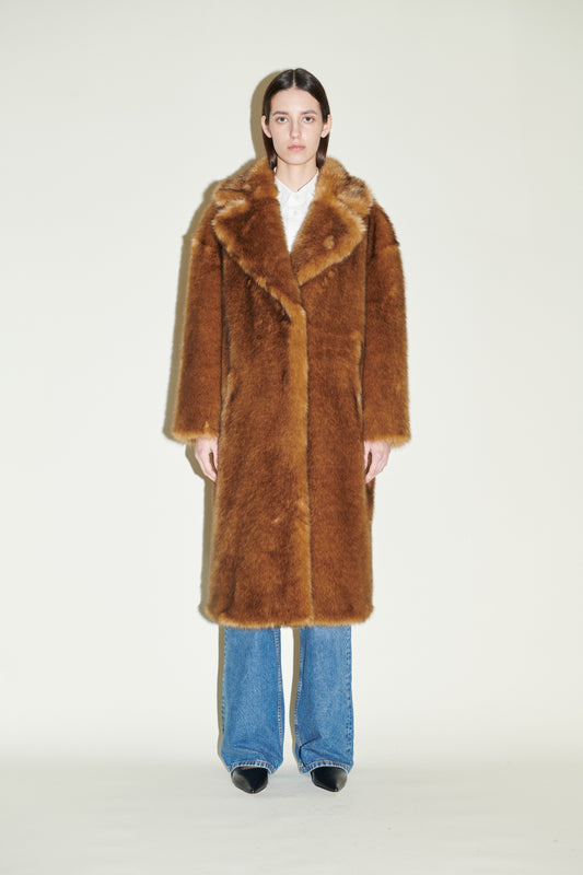 Katie Faux Fur Coat Honey