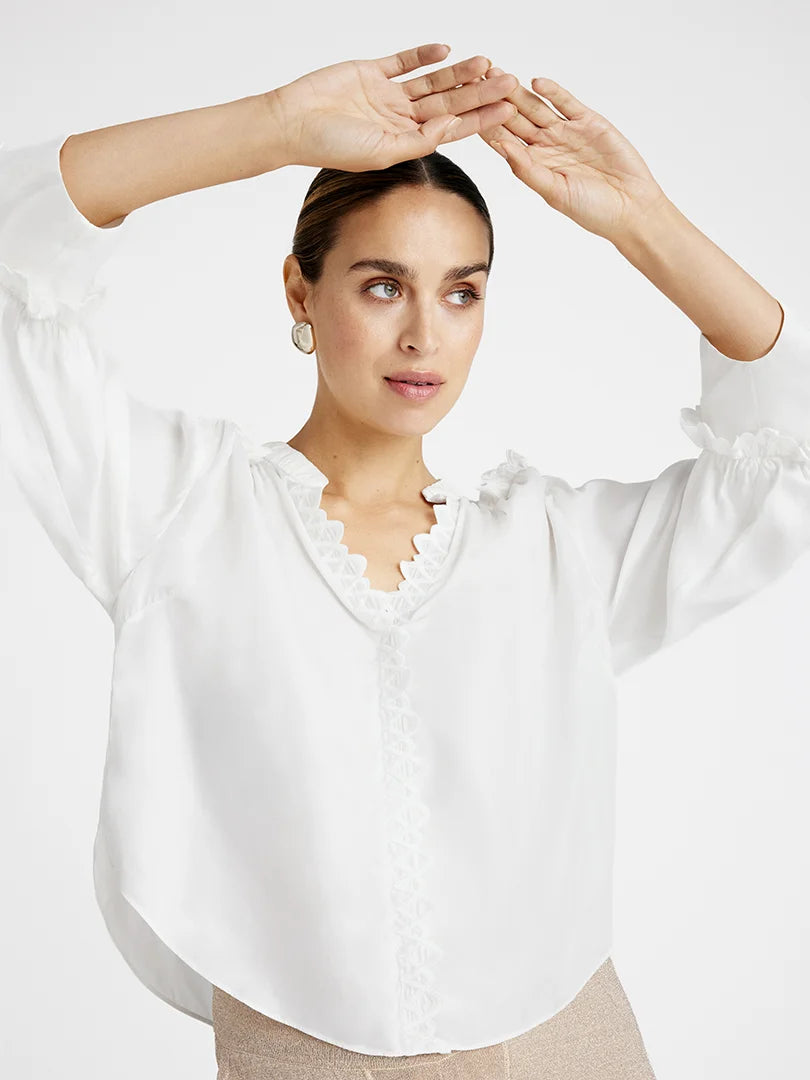 Sira Lace detailed Blouse Ivory